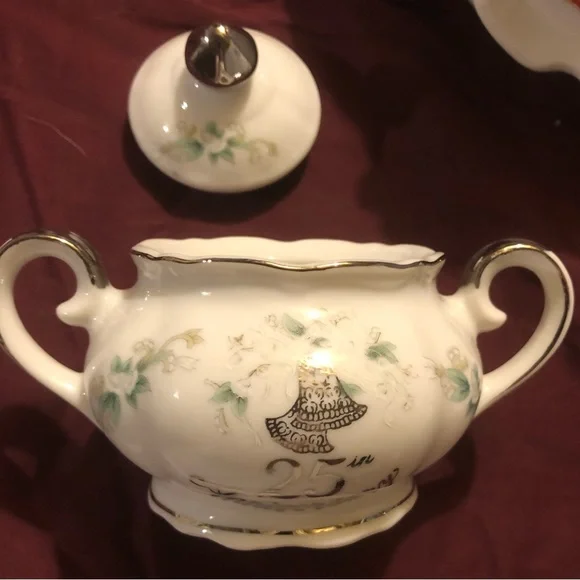 25th anniversary hand painted tea set made in Japan - Picture 9 of 9